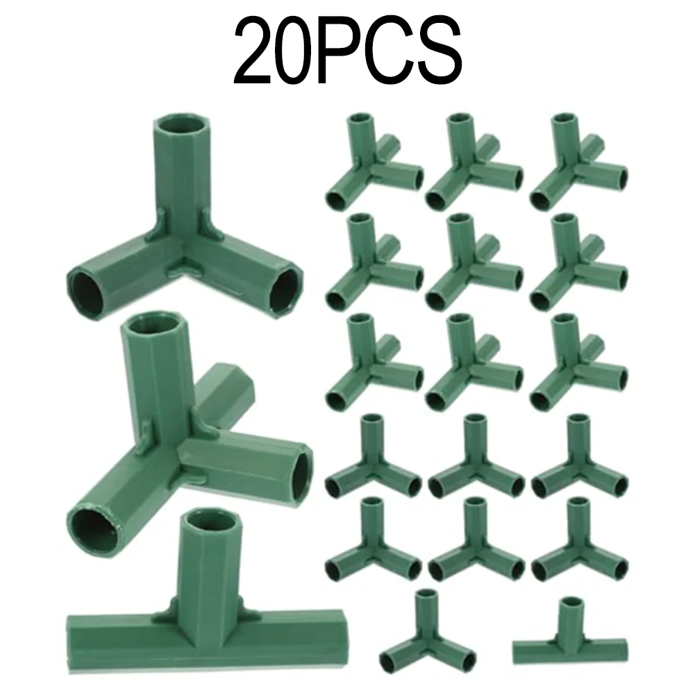 

20Pcs/set Greenhouse Building Fittings Frame Connectors For Flower Stands Greenhouse Bracket Gardening Awning Joints Plastic