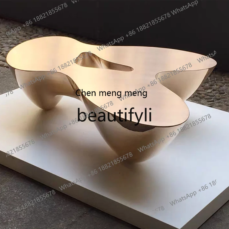 X Minimalist special-shaped fiberglass hollow fashion tea table triangular coffee table