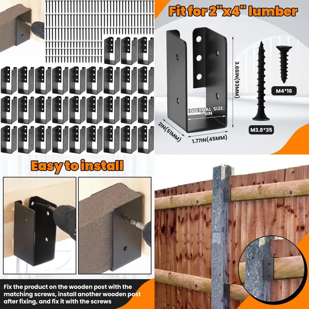 

Concealed Joist Hangers 30-Pack, 2x4 Outdoor Trim, Black for Beam and Swing Support, Heavy-Duty Flanges with Screws Included