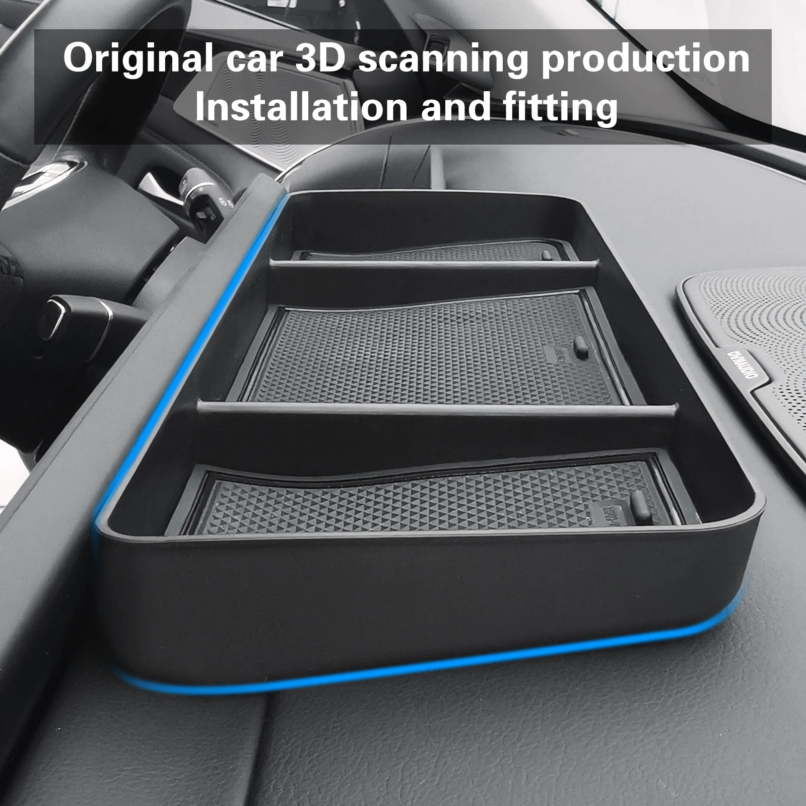 Smabee Car Dashboard Tray for Xpeng G9 Center Console Hidden Storage Box Behind Screen Accessories Organizer Tidying Black