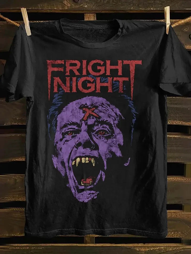 Summer Women's Fright Night T-shirt Unisex Cotton and Breathable Short Sleeve Streetwear Oversized Loose Casual