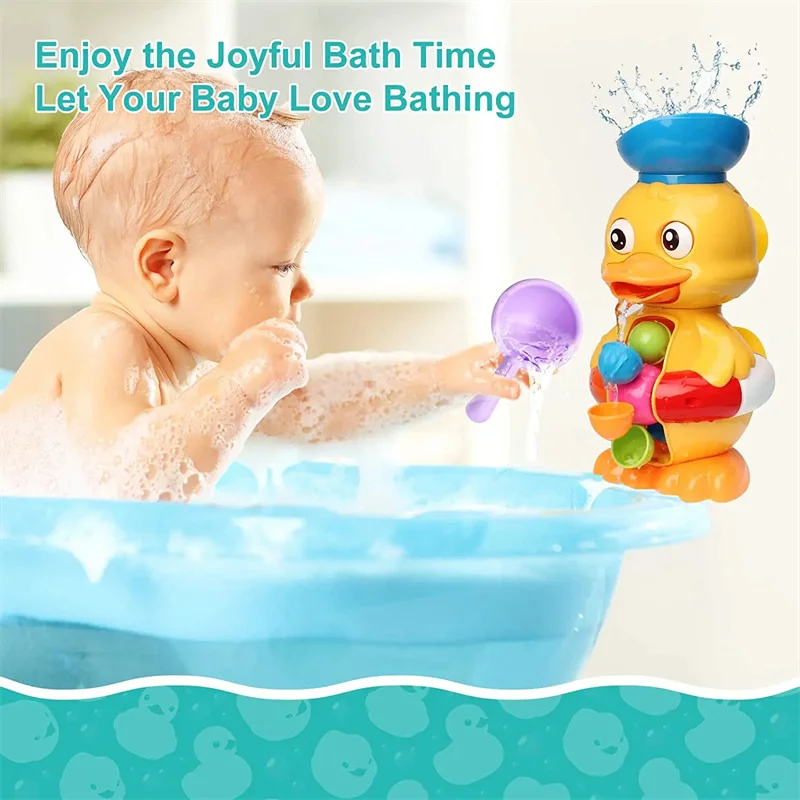 Baby Bath Toy Cartoon Rotating Bathtub Shower Toys Swimming Pool Bathroom Animal Puzzle Toys for Boys Girls Toddler Gift