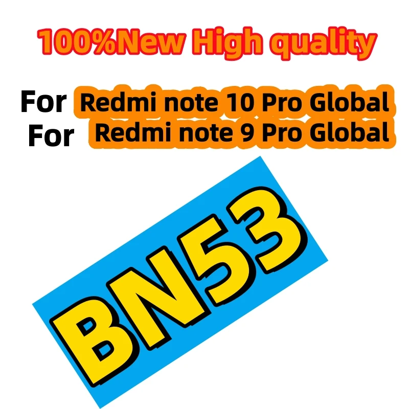 

100%New High quality 5020mAh BN53 Battery For Xiaomi Redmi note 10 Pro global/Redmi note 9 Pro Replacement Batteries+Tools