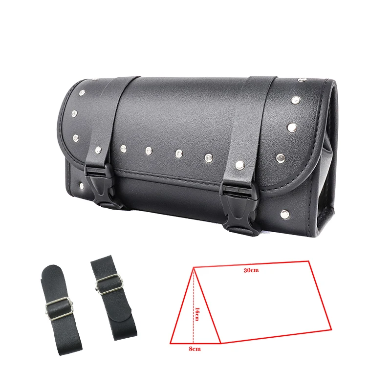 Motorcycle Fork Tool Bag Storage Leather Travel Bag Front Duffle Bag For Harley Chopper Bobber Cruiser Sportster XL 883 1200