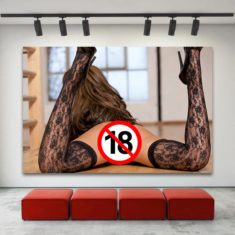 Sexy Women Black Stockings Heels Girl Aldult Model Tommie Jo Posters Canvas Prints Wall Art Modern Paintings for Home Room Decor