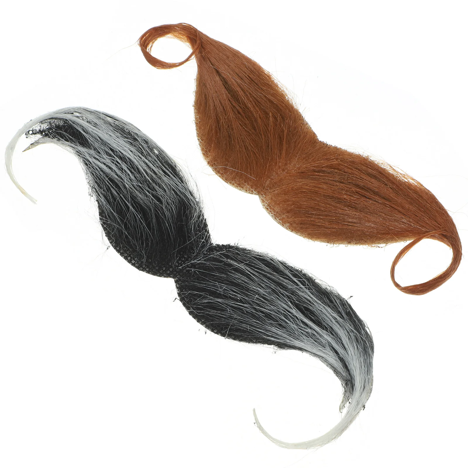 2 Pcs Theatrical False Mustache Halloween Beard Costume Handlebar Filling Pen Cloth