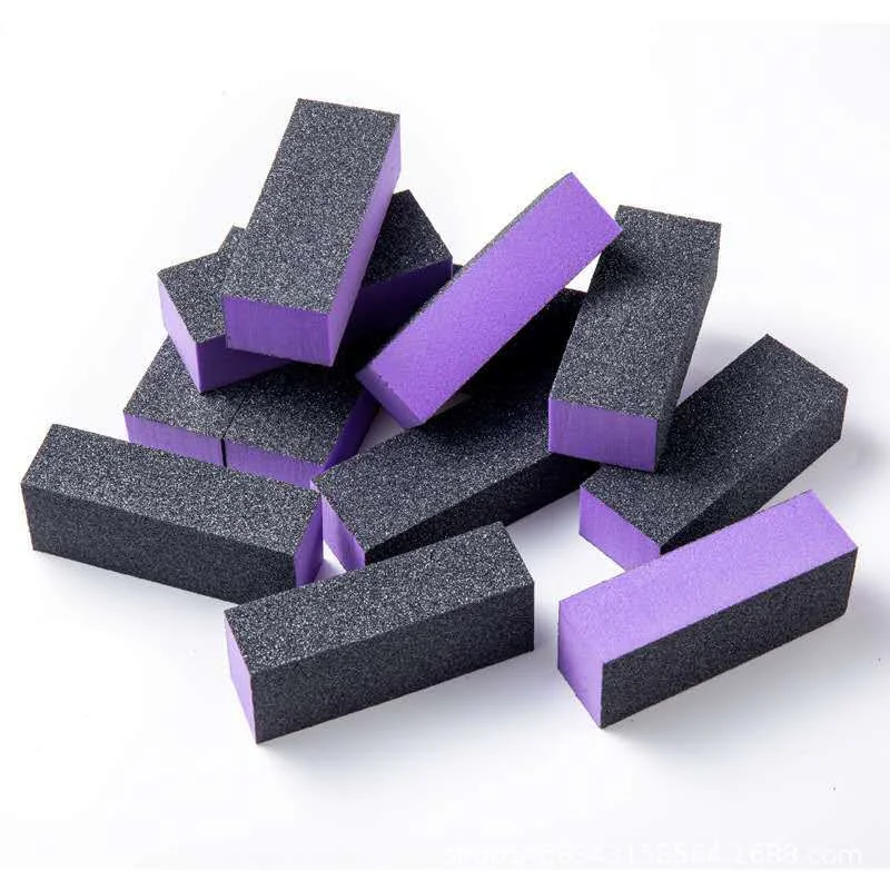 10/20/50pcs 3 Side Sponge Nail Buffer Sanding Block Polisher Buffing File 100/180 Grit Nail FilesNail Art Pedicure Manicure Tool
