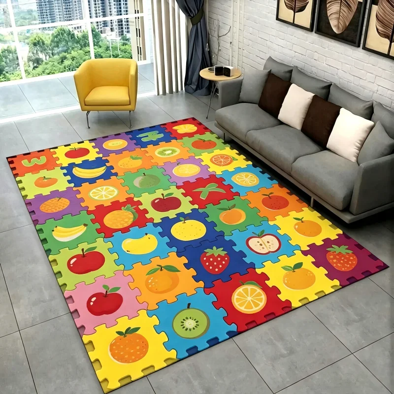 Kids Outdoor Zoo - Cartoon Animal Puzzle Rug Kids Educational