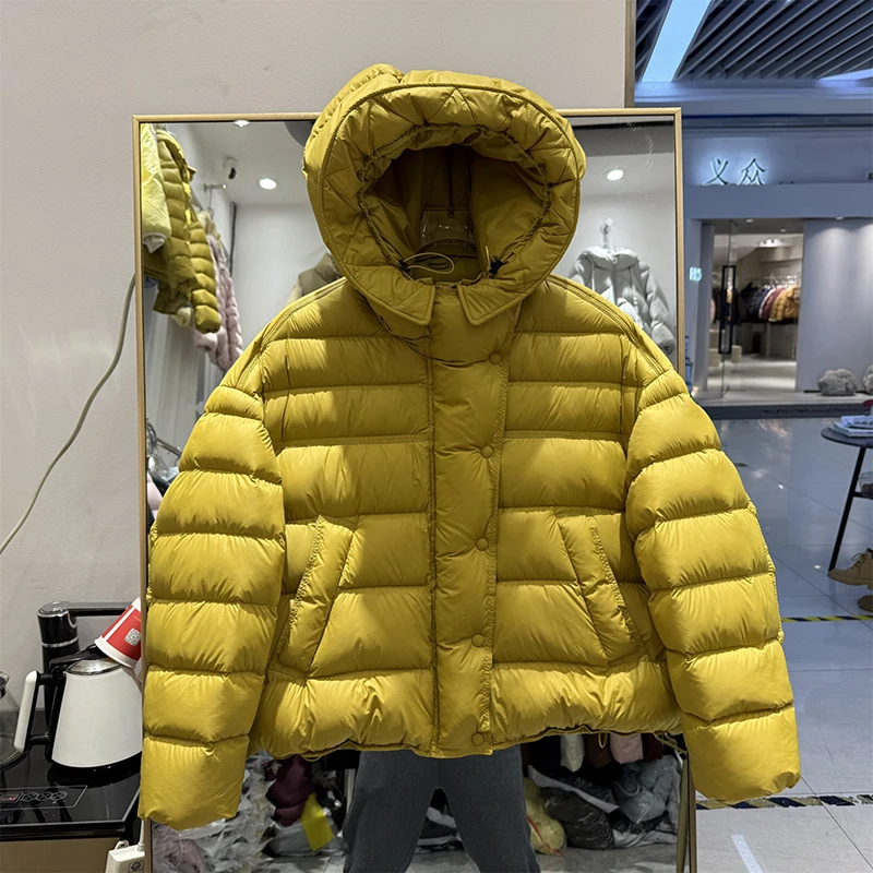 

Зимняя теплая короткая куртка-пуховик с капюшоном, женские утепленные пушистые куртки на молнии, женская куртка на белом утином пуху с завязками, верхняя одежда Parker