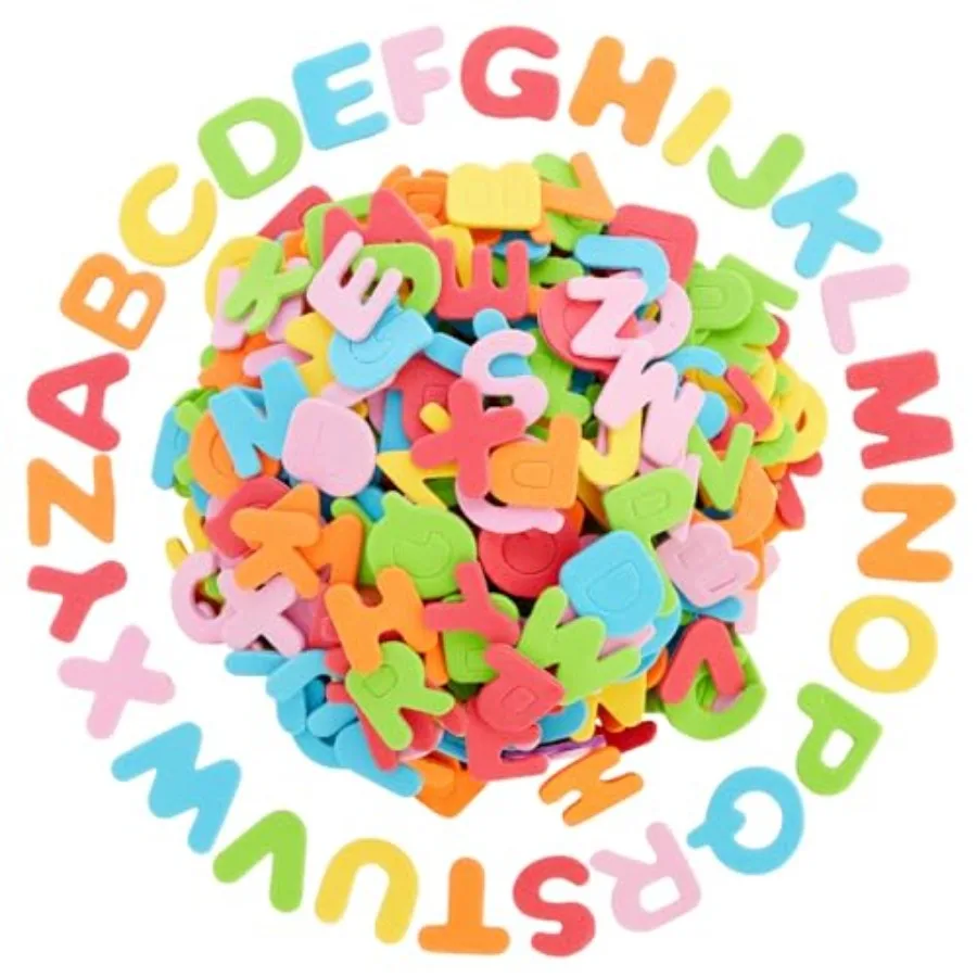

Foam Letter Stickers - Easy Peel Alphabet Stickers - Soft Sponge Foam Letters for Crafts - 1300 Pieces, 50 Sets, 6 Colors
