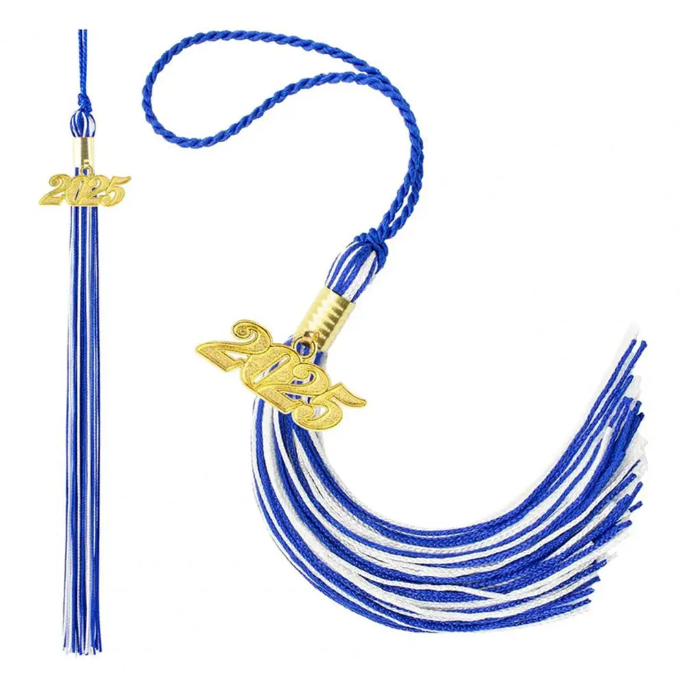 Cappello da laurea Nappa con ciondolo da 2025 anni Multi colori Cappello da 40 cm di lunghezza Nappa Hornor Nappa placcata in oro per la laurea scolastica