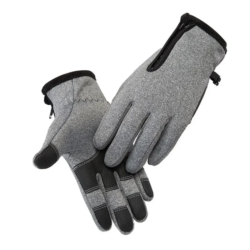 

Touch-screen Gloves Winter Riding Windproof Waterproof Zipper Men and Women Outdoor Mountaineering Skiing Fleece Gloves