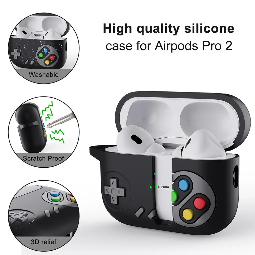 Para apple airpods 4 fones de ouvido bluetooth silicone retro caso jogo capa console protetor h1v8