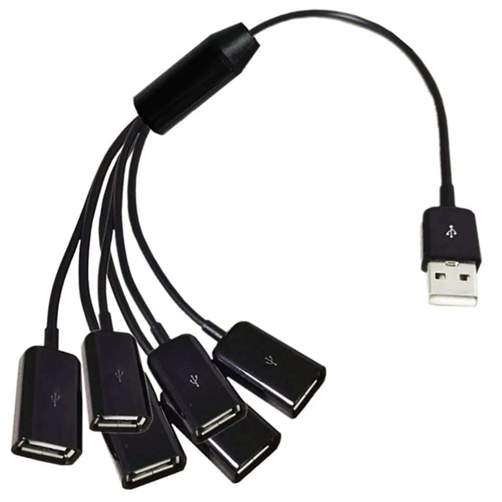 6 in 1 USB 2.0 A male to 3 A Female 1 to 6 3 Port Data Sync Y Splitter Charging Cable extension Cord 0.3m 0.5m 1M