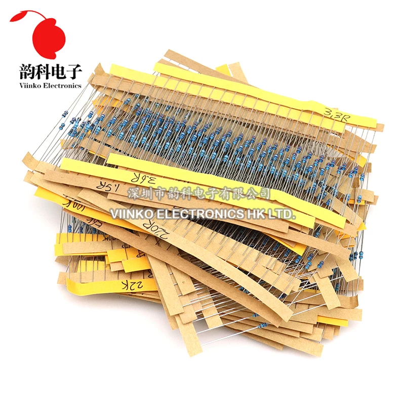 1/4W 1/8W 1/2W 1W 2W 1% Metal Film Resistor Kit 130 Values 0.25W 0.5W Resistance Assortment Assorted Set