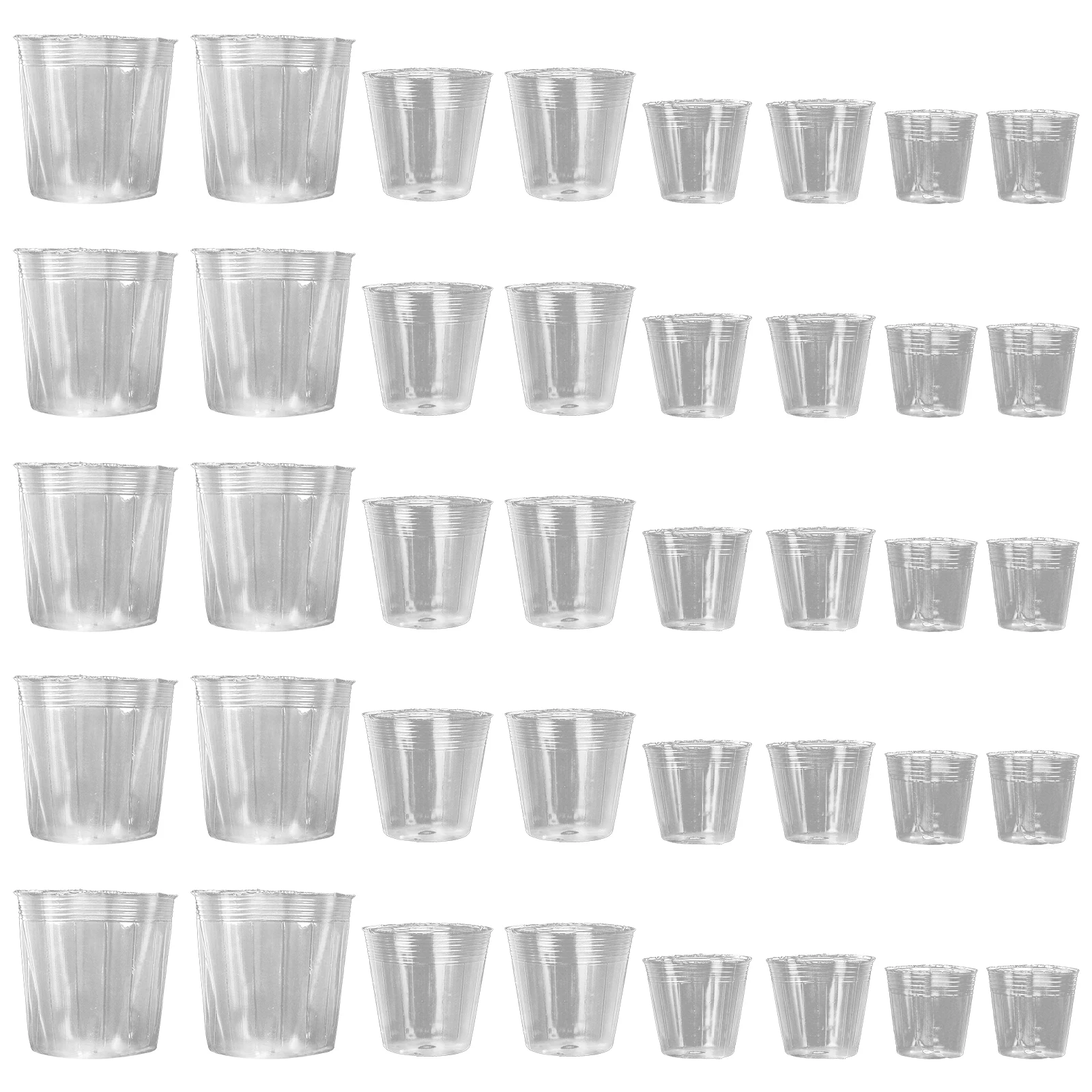 

40pcs Nursery Pots Clear Plastic Flower Containers Starter Planting Pots for Gardens Balconies Premium Material Durability