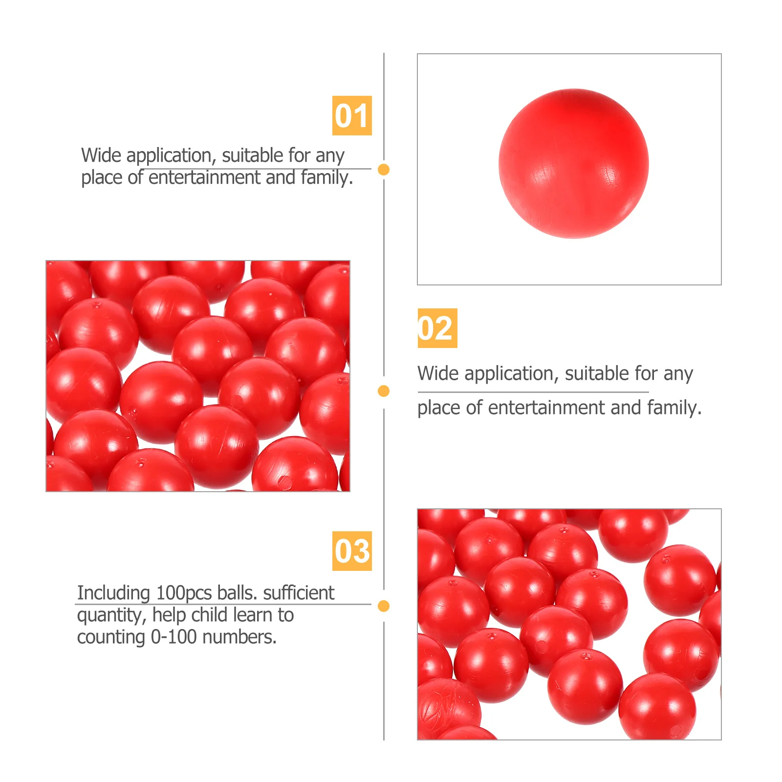 

100Pcs Colored Plastic Balls 15Cm Diameter Early Learning Materials for Counting Probability Math Teaching Supplies for Kids