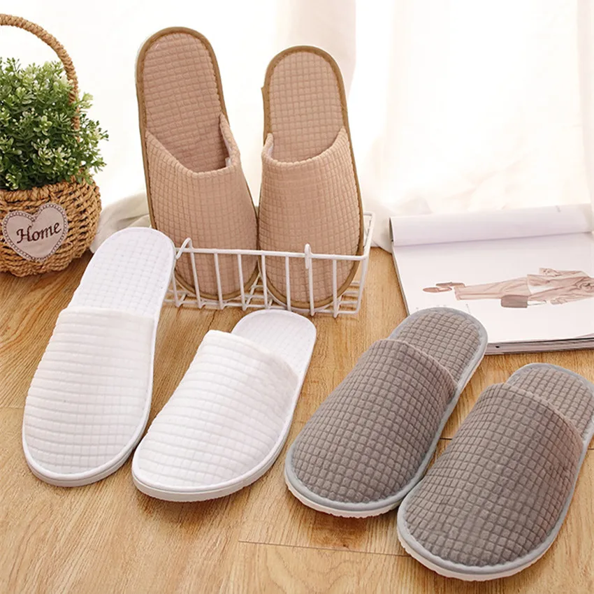 5 Pairs/Lot Hotel Slippers Men Women Disposable Home Cotton Slipper Travel Slide Hospitality Guest SPA Footwear Cheap Slippers