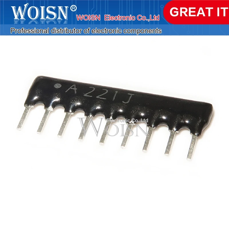 50PCS In-line exclusion A221J A09-221JP 220R row resistance 220 ohms