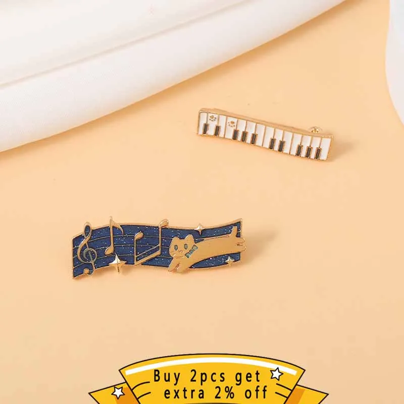 Musical Instrument Brooch Badge Piano Badge Lapel Clothes Backpack Pin Jewelry Hat Gift Art Lover Collection Music for Friends