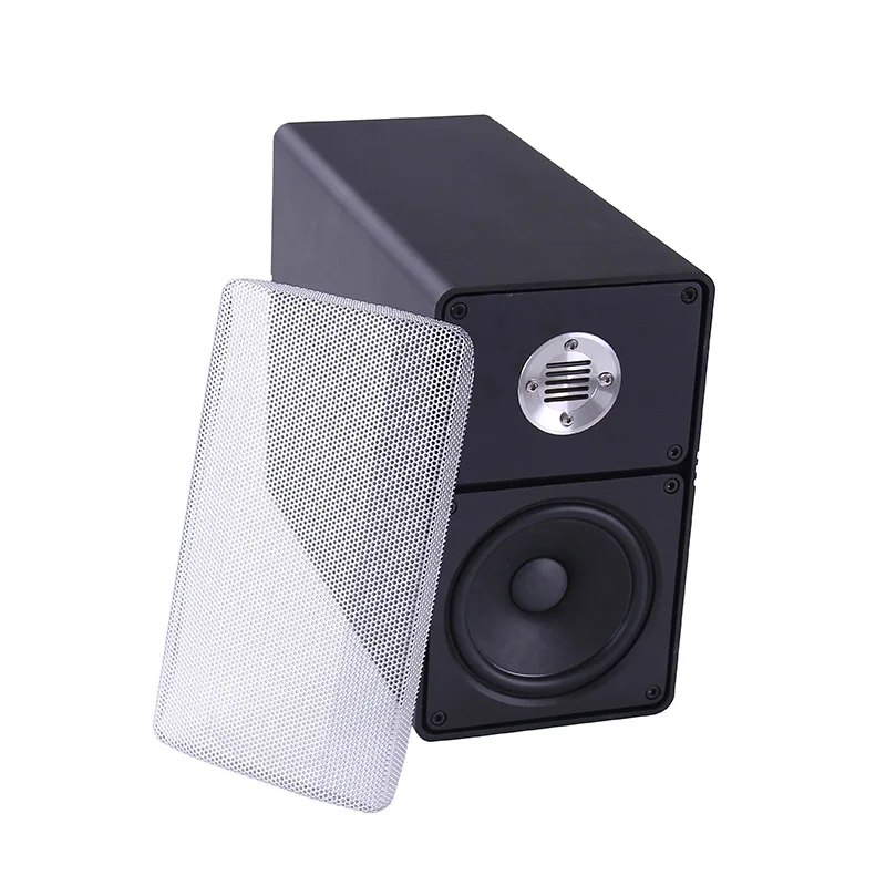 BRZHIFI Audio Desktop Speaker Aluminum Alloy Bookshelf Office Speaker 4 Inch Passive Two-Way Frequency Household High Fidelity