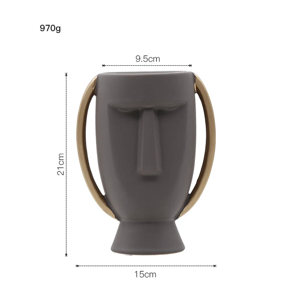

Tabletop Decor Flower Bottle Office Human Face Design Vase Home Decoration Crafts