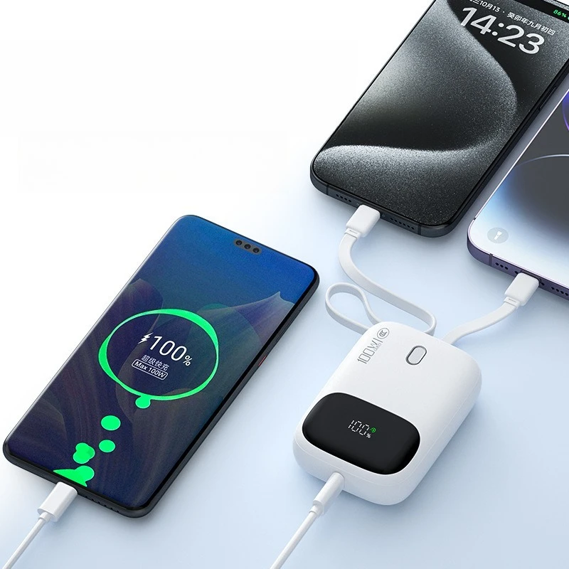 Mini Compact with Its Own Cable Power Bank 10,000mAh Suitable for Apple Super Flash Charging Mobile Power Supply