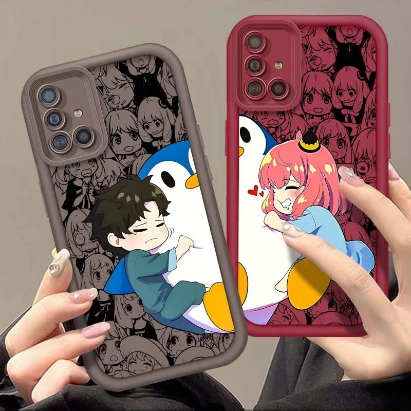 

Kawaii Anime SPY×FAMILY Anya Phone Case For Samsung A71 A52 A51 A34 A33 A22 A16 A15 A13 A04 A06 Note 20 Ultra 5G Eye Ladder
