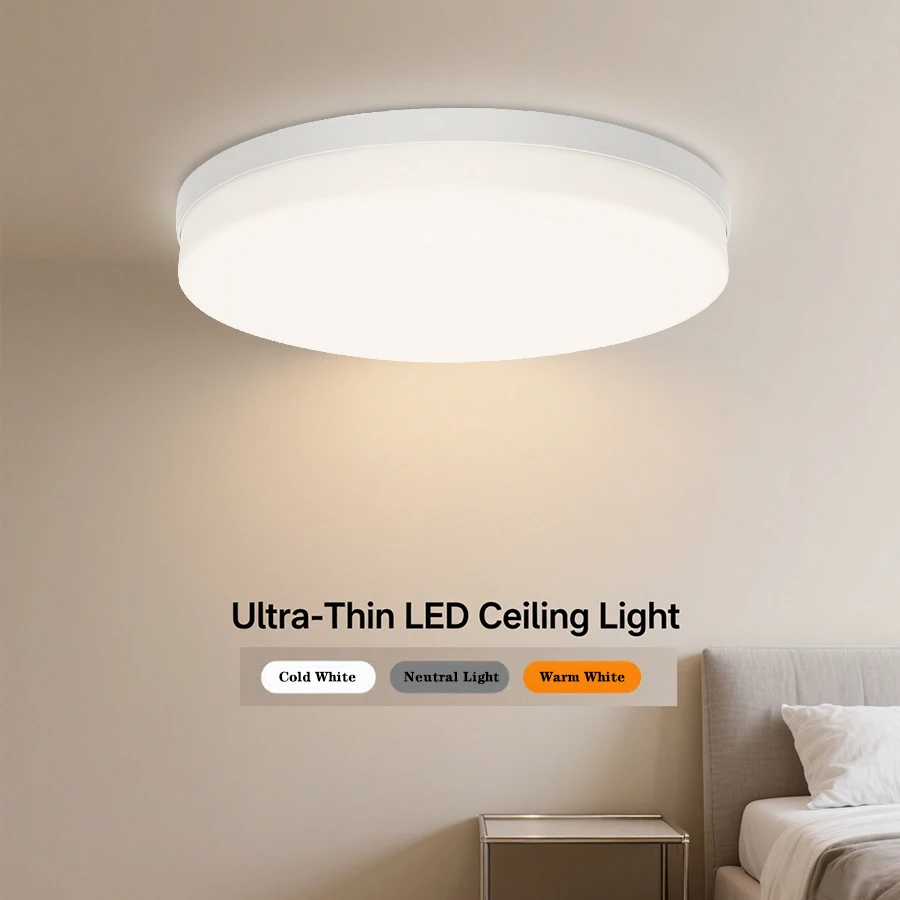 

Круглая светодиодная решетка, лампа для домашнего декора, нейтральный белый, холодный белый, теплый белый, минималистичный потолочный светильник для спальни, кухни, коридора