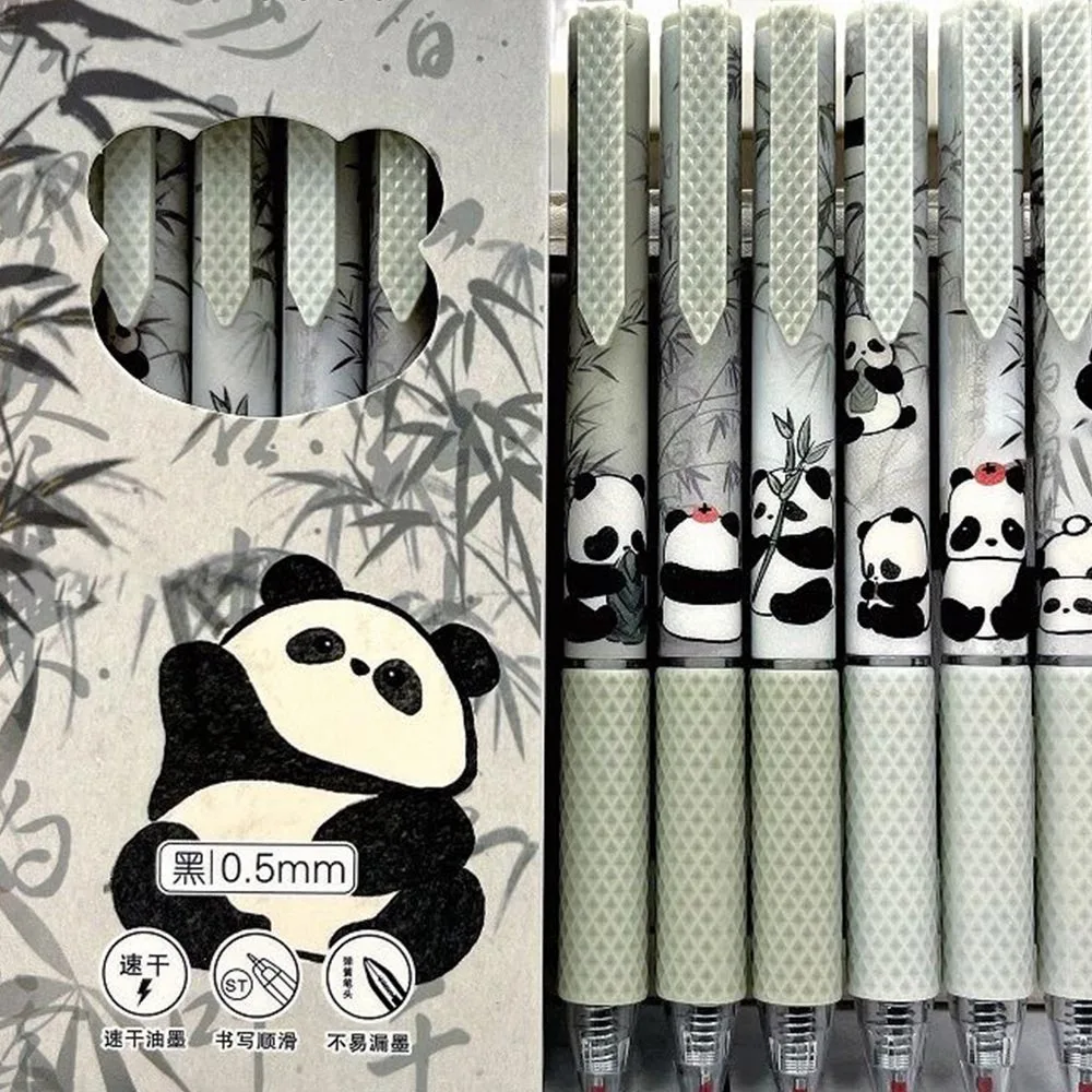 

Милая черная гелевая ручка 0,5 мм с наконечником ST, нейтральная ручка с черными чернилами, быстросохнущая ручка с бантом//панда/бамбуковая ручка для подписи, студенческая ручка