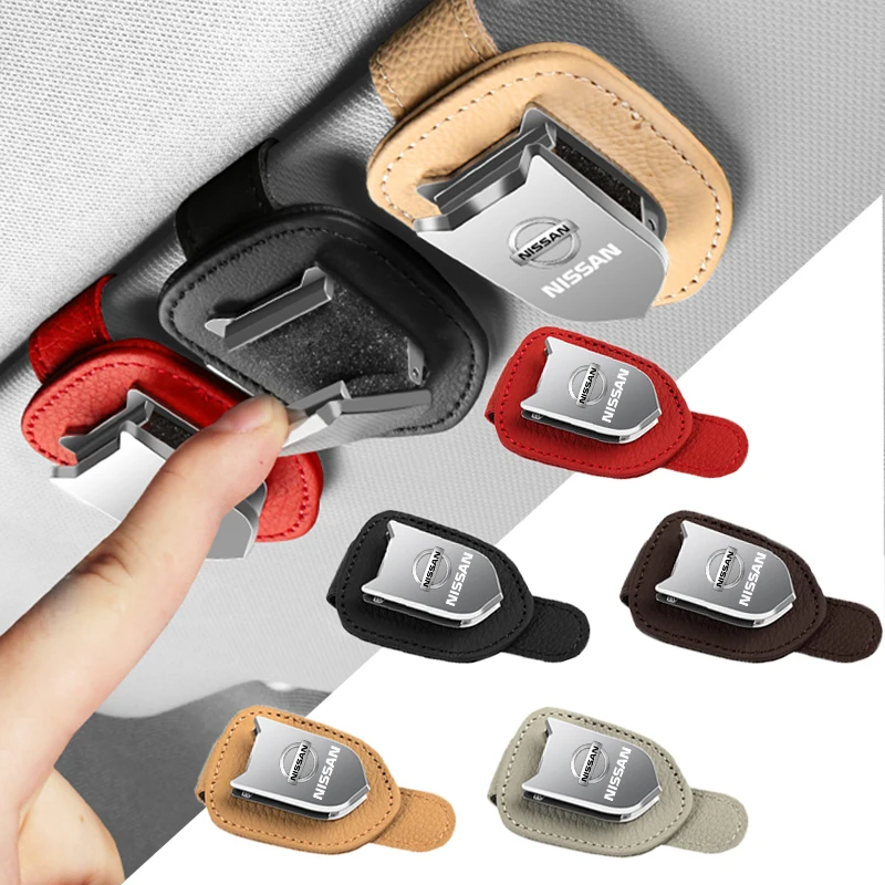 Auto-Sonnenblenden-Brillenbox, Sonnenbrillen-Clip, Karten- und Tickethalter für Nissan Nismo GTR Tiida Sylphy Teana X Radnabenkappen