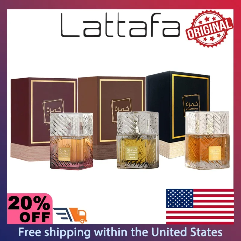 Lattafa Khamrah Eau de Parfum Spray 100 مل عطور عربية أصلية عطر شرقي حار مستمر هدايا كولونيا للرجال