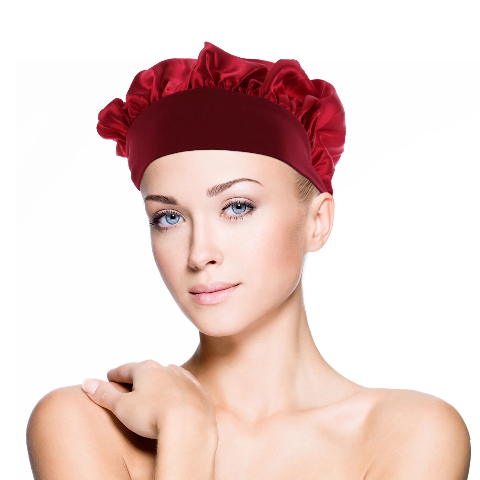 

6pcs Hat Bonnet Wide Brimmed Wide Brim Night Bonnet Head Wrap Soft Smooth Hair Protection Bathing