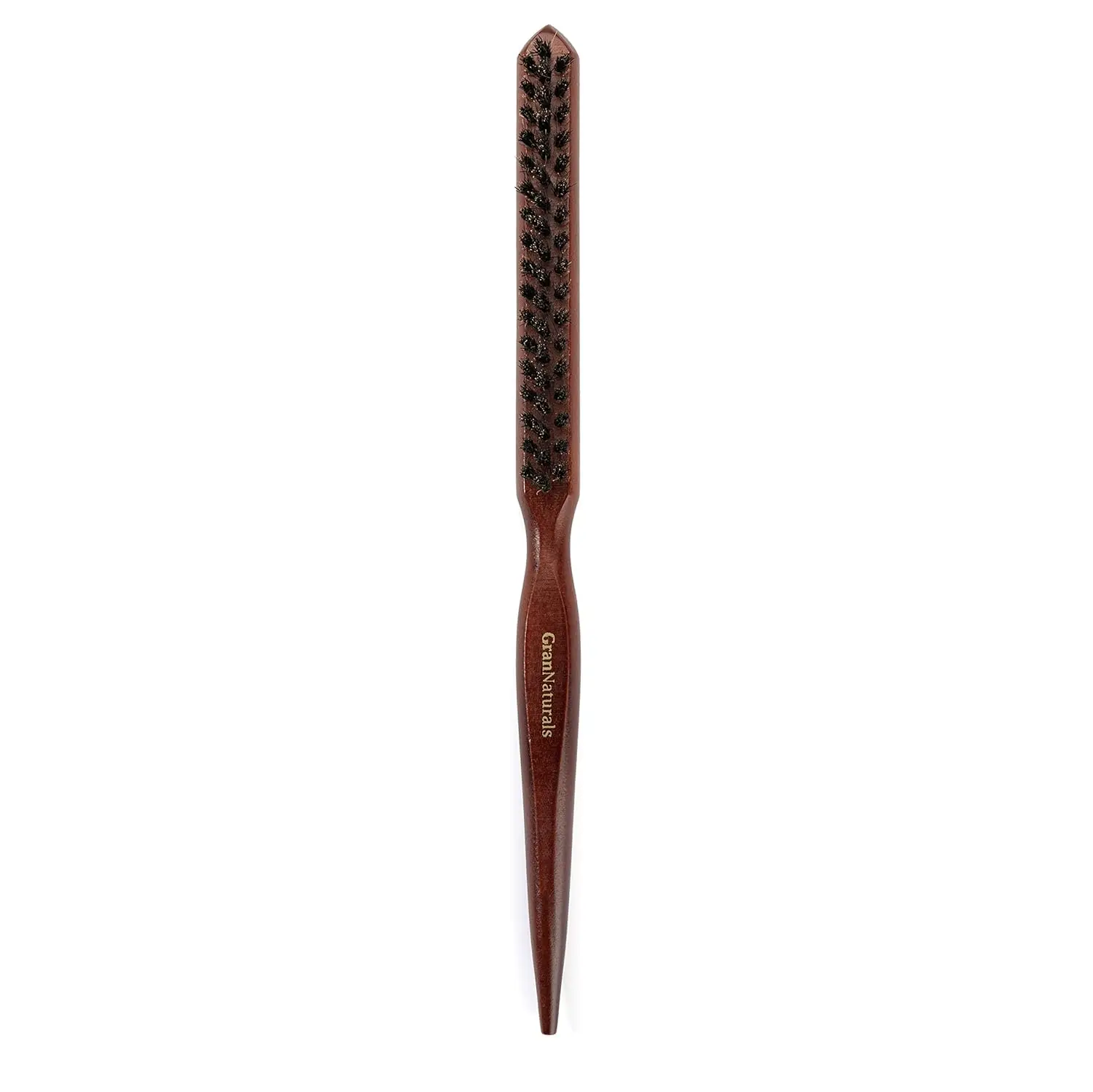Boar Bristle Teasing Hair Brush for Volume & Edge Control - Rat Tail Comb for Sectioning & Smoothing Fine Hair