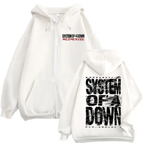 Imagen 2 del producto System of A Down Mezmerize Merch Sudadera con capucha con cremallera Música alternativa de metal Sudaderas con cremallera Rock Hip Hop Vintage Jerséis Unisex