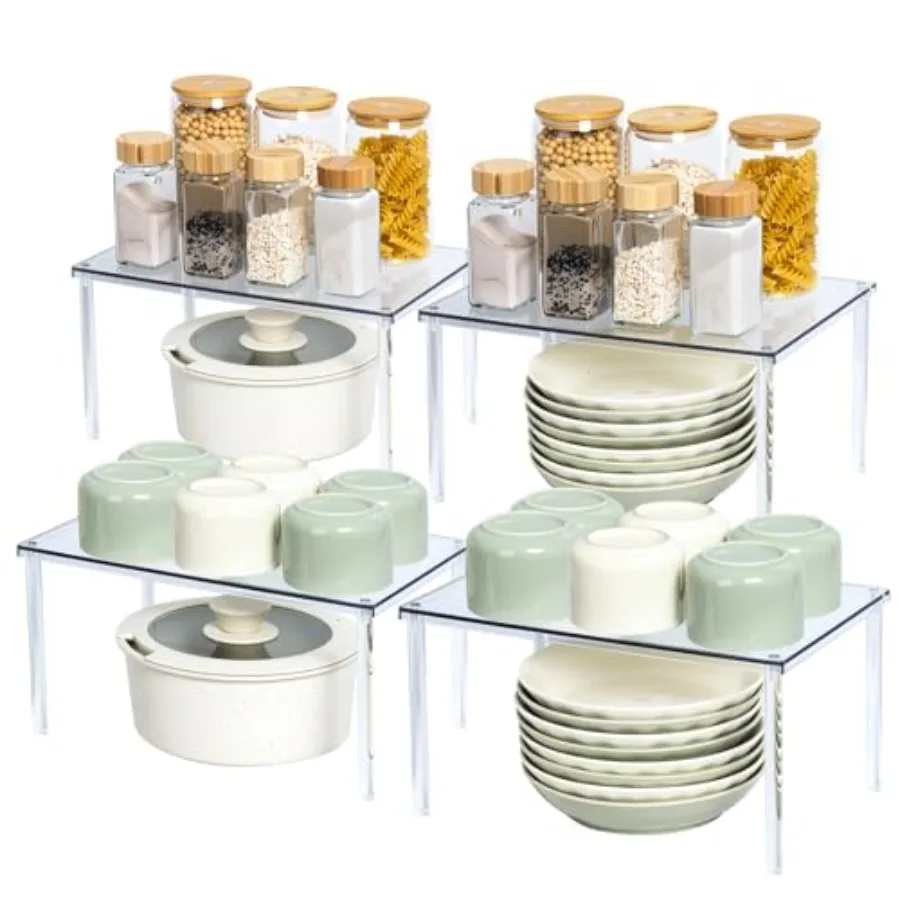 

Acrylic Cabinet Organizer, Spice Rack Organizer for Cabinet, Desk Countertop Shelf Organizer, Pantry Kitchen Storage and Organi