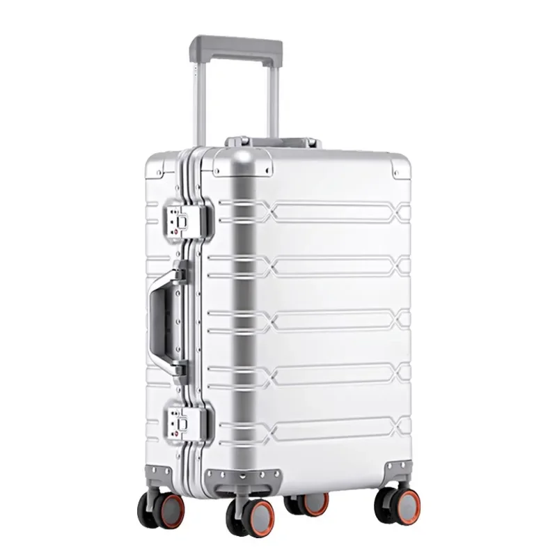 Suitcase 100% Aluminium magnesium Alloy Business Suitcases on Wheels Travel Bags Cabin Carrier Rolling Trolley Case Luggage Bag