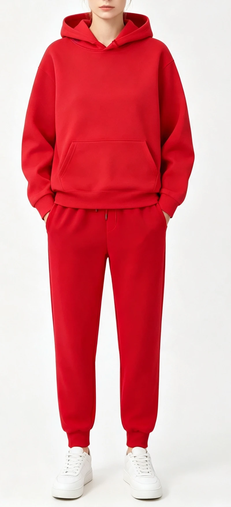 Autumn and Winter Women's Hoodie Sweater Pants Set Loose Casual Sports Two-piece Casual Street-style Wear view 4