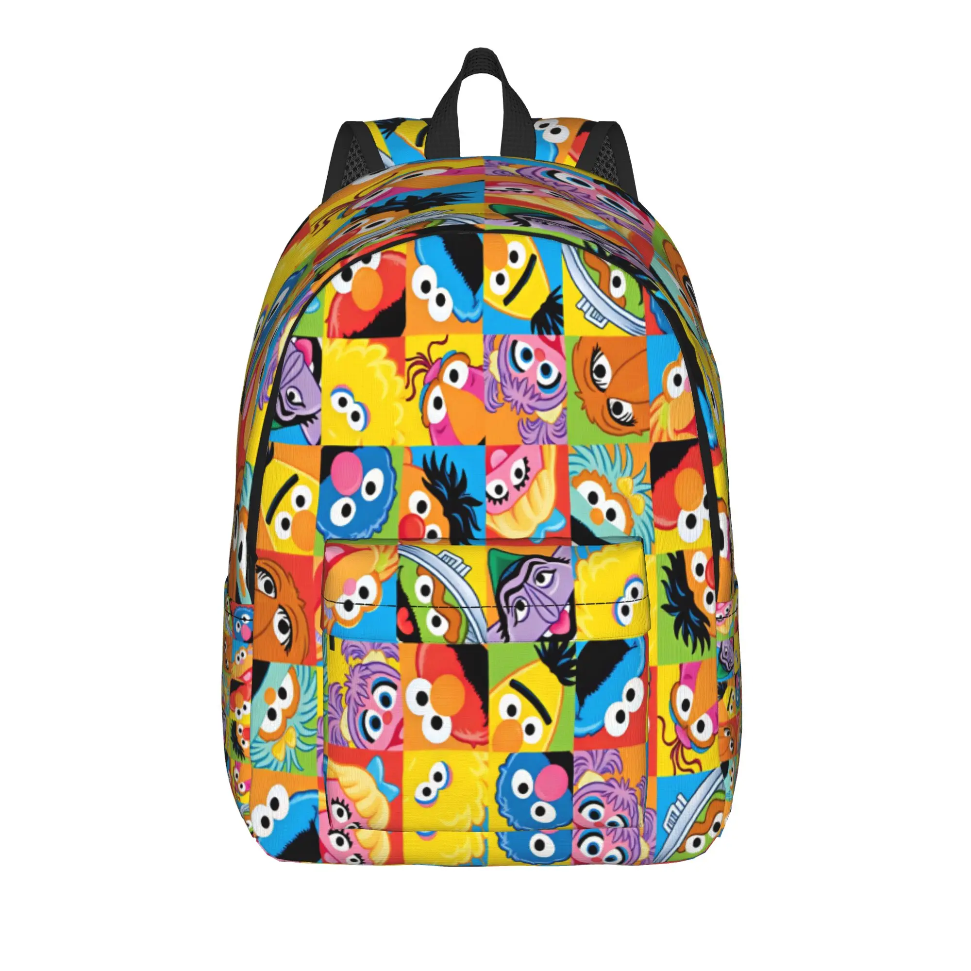 Sesames Streets Backpack Boy  Soft Backpacks Polyester Aesthetic High School Bags Workout Design Rucksack