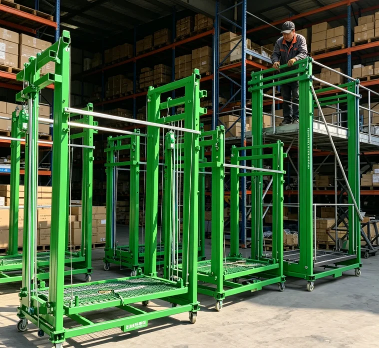 Customized Electric Scaffold Lift Platform Plastering Work Motorized Mobile Scaffolding Elevator Wall Coating Hoist