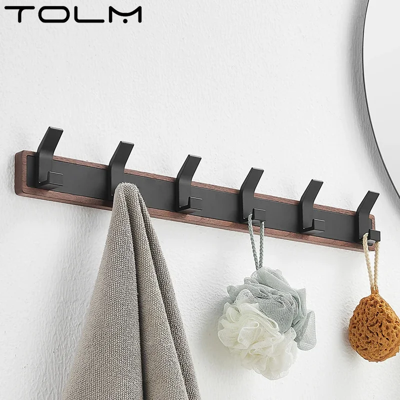 Walnut Coat Wall Hook Wall Hanging Coat Rack for Bathroom Kitchen Bedroom Hallway Wall Hooks Coat Clothes Holder