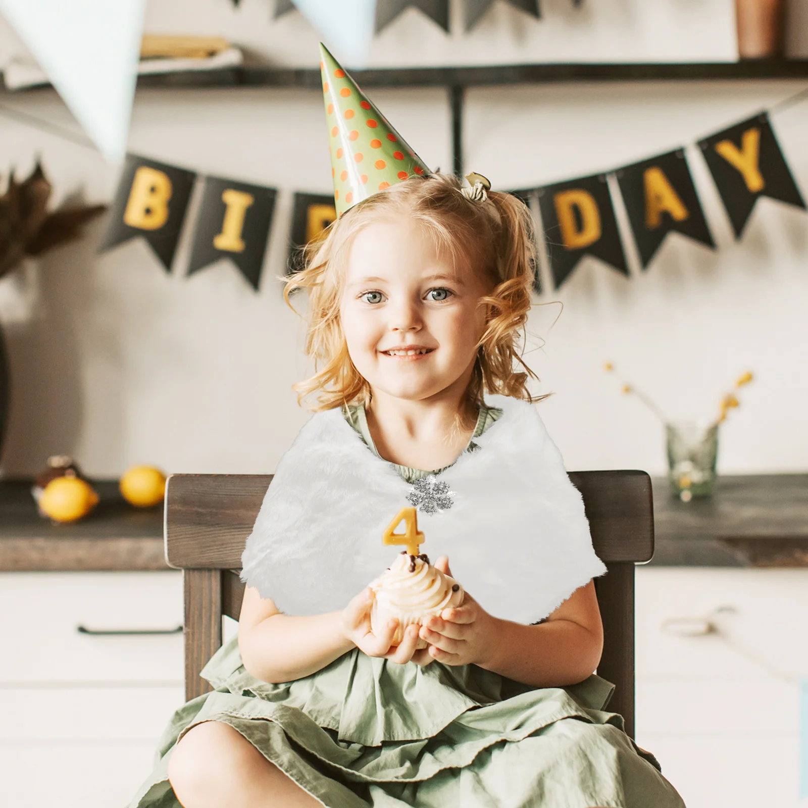 

Winter Warm Wrap Shawl Little Girls Comfortable Artificial Material Easy Match Delicate Color Various Clothing