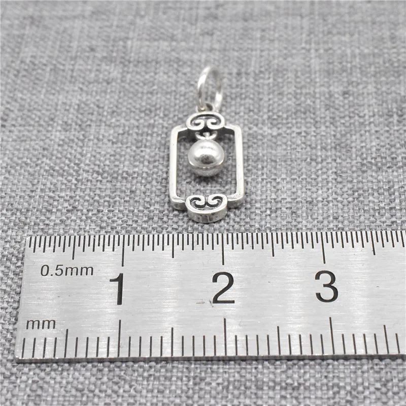 1 Piece Double Sided Lantern Charm in 925 Sterling Silver with Ball Drops for Bracelet and Necklace Making