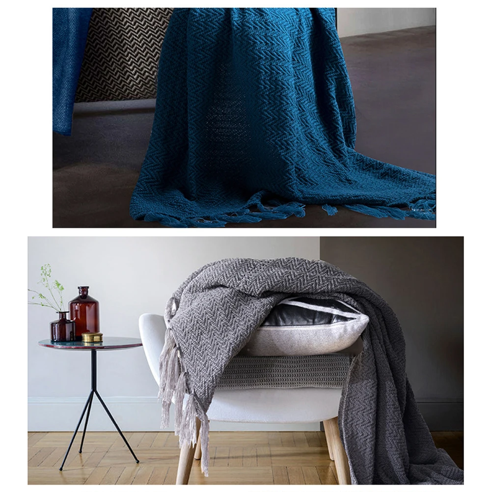 

130 X160cm Blanket for Crochet Sleeping Cover Couch Warm Keep Tassel