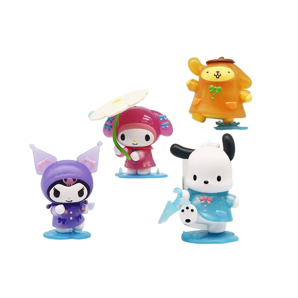 

Rainy Day Series Blind Box Toy My Melody Pochacco Kuromi Pompompurin Figurines Collectible Desktop Ornament Car Decorations Gift