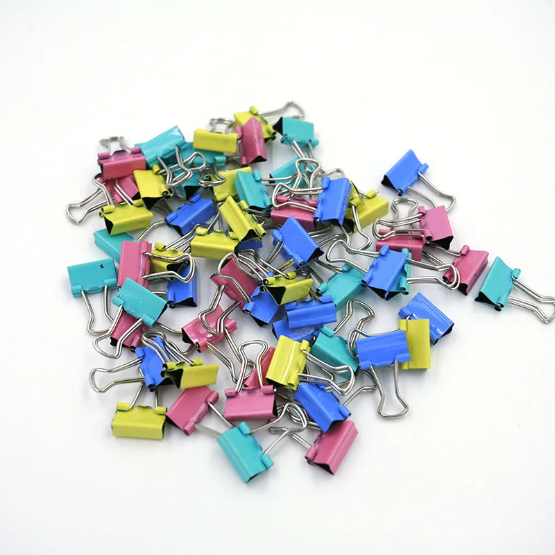 60 Pack 15mm Small Color Metal Page Clips For Memo Binder Holder Office Organizing Supplies