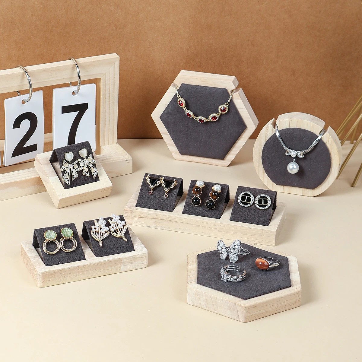 

Earring Cards, Velvet/Leatherette Bamboo Earrings Display Card Holder for Jewelry Accessory Display 2.75x2.36 inch