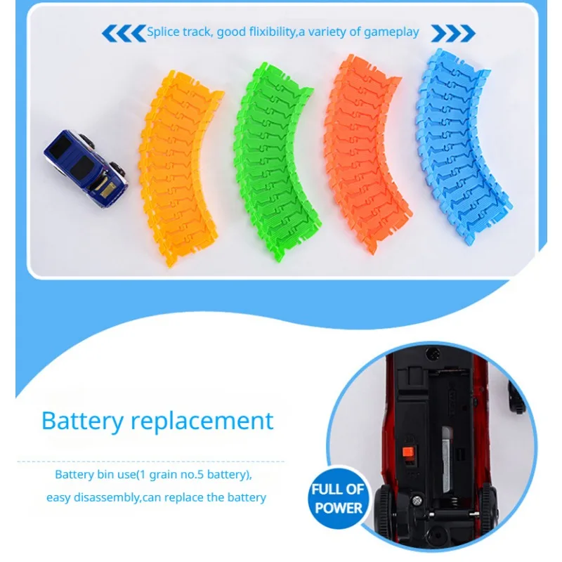 Jungen Urlaub Geschenk Elektrische Flash Track Auto High Speed DIY Montage Baustein Track Kinder Bildung Spielzeug – Detail 7