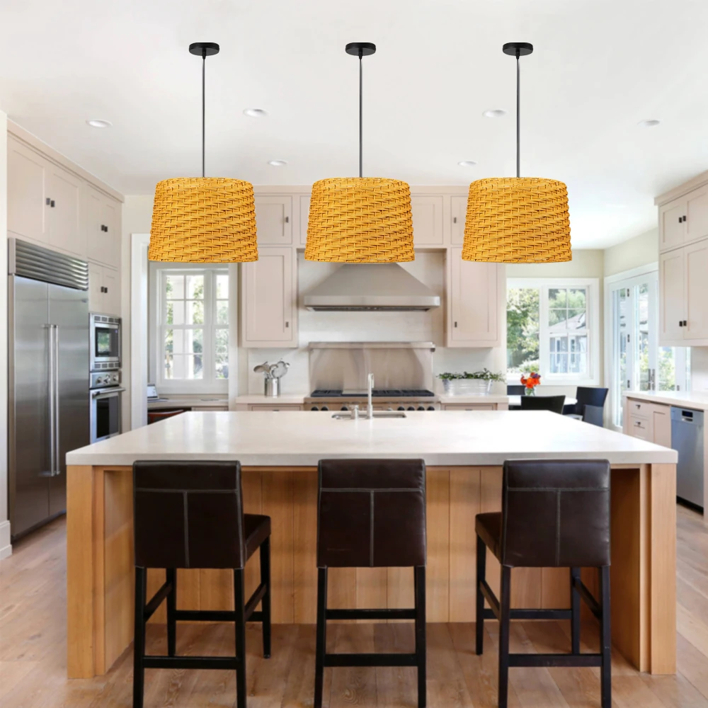 

Bamboo Chandeliers for Dining Room Rattan Pendant Light Fixture Boho Ceiling Hanging Lamp for Living Room Kitchen Bedroom