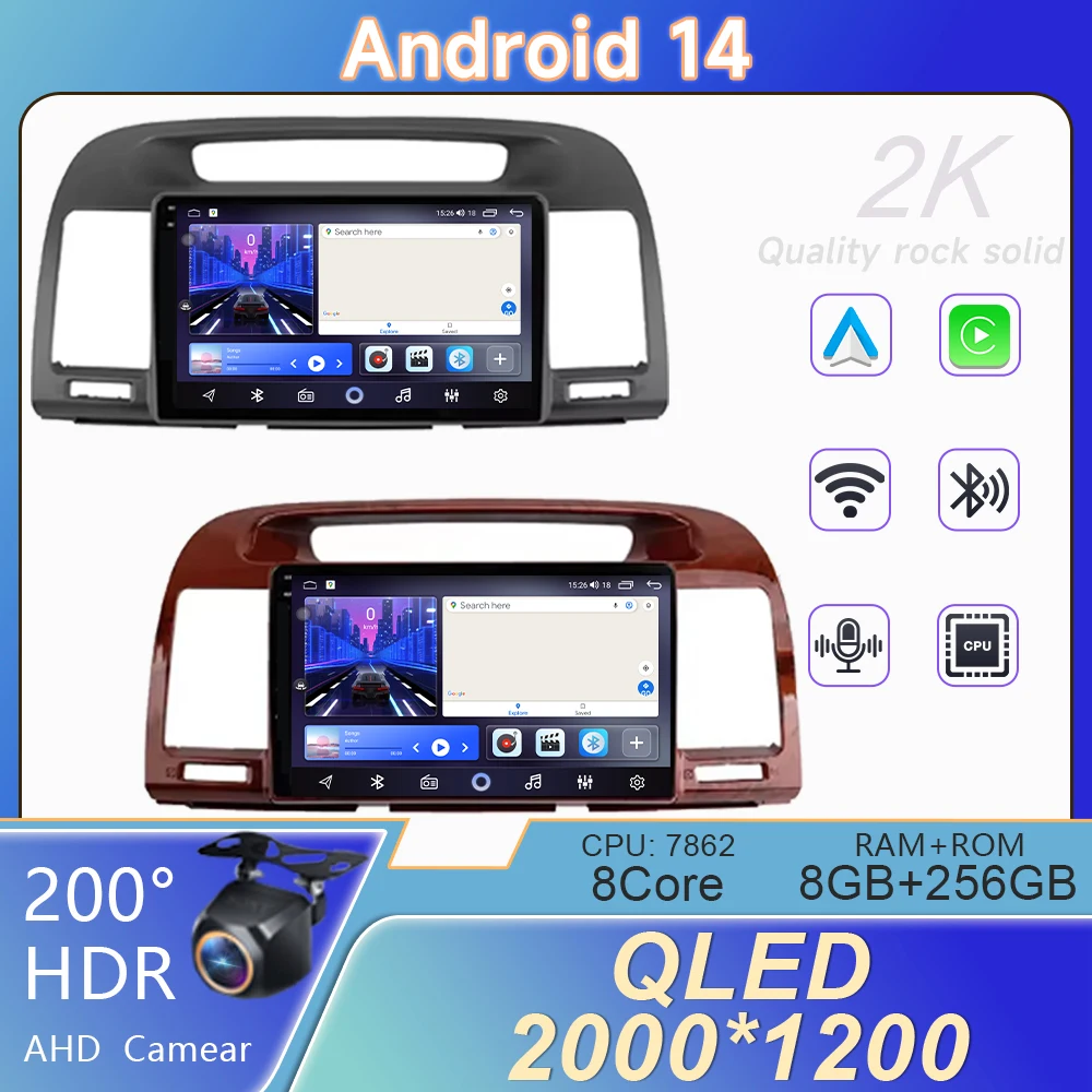 

Carplay 4G BT For Toyota Camry 5 XV 30 2001 - 2006 Car Radio Multimedia Video Player Navigation GPS Android 14 No 2din 2 din dvd